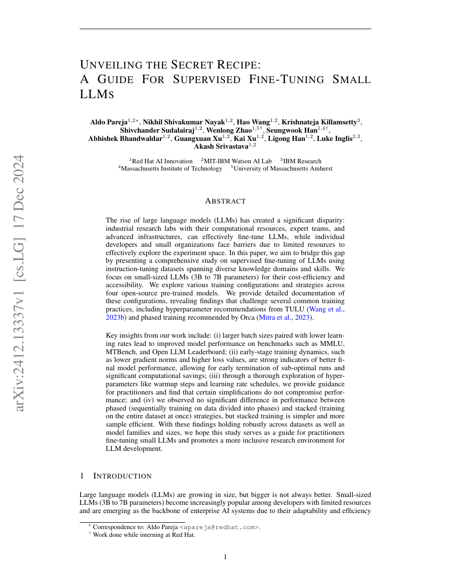 Unveiling the Secret Recipe: A Guide for Supervised Fine-Tuning Small LLMs